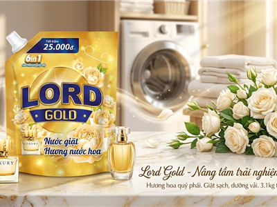 Nước Giặt Lord Gold Hương Nước Hoa – Giải pháp giặt sạch cao cấp, lưu hương thơm sang trọng cho quần áo