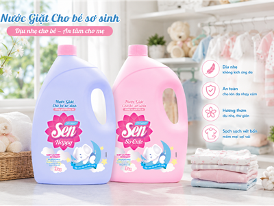 Nước Giặt Sen Baby Organic 3kg Cho Trẻ Sơ Sinh: An Toàn, Dịu Nhẹ, Thơm Lâu