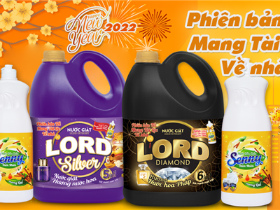 Phiên bản Tết mang tài lộc về nhà: Mua nước giặt Lord - Tặng ngay nước rửa chén Senny