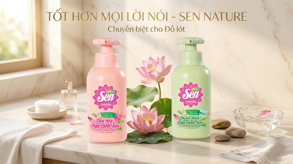 Nước Giặt Đồ Lót Sen Nature – Dịu Nhẹ, Sạch Thơm, Chuyên Biệt Cho Đồ Lót