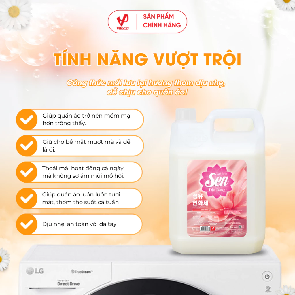 Nước Xả Làm Mềm Vải Sen Dịu Dàng 10kg