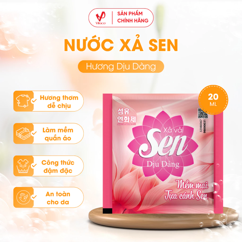 Nước Xả Làm Mềm Vải Sen Dịu Dàng Gói Nhỏ 20ml